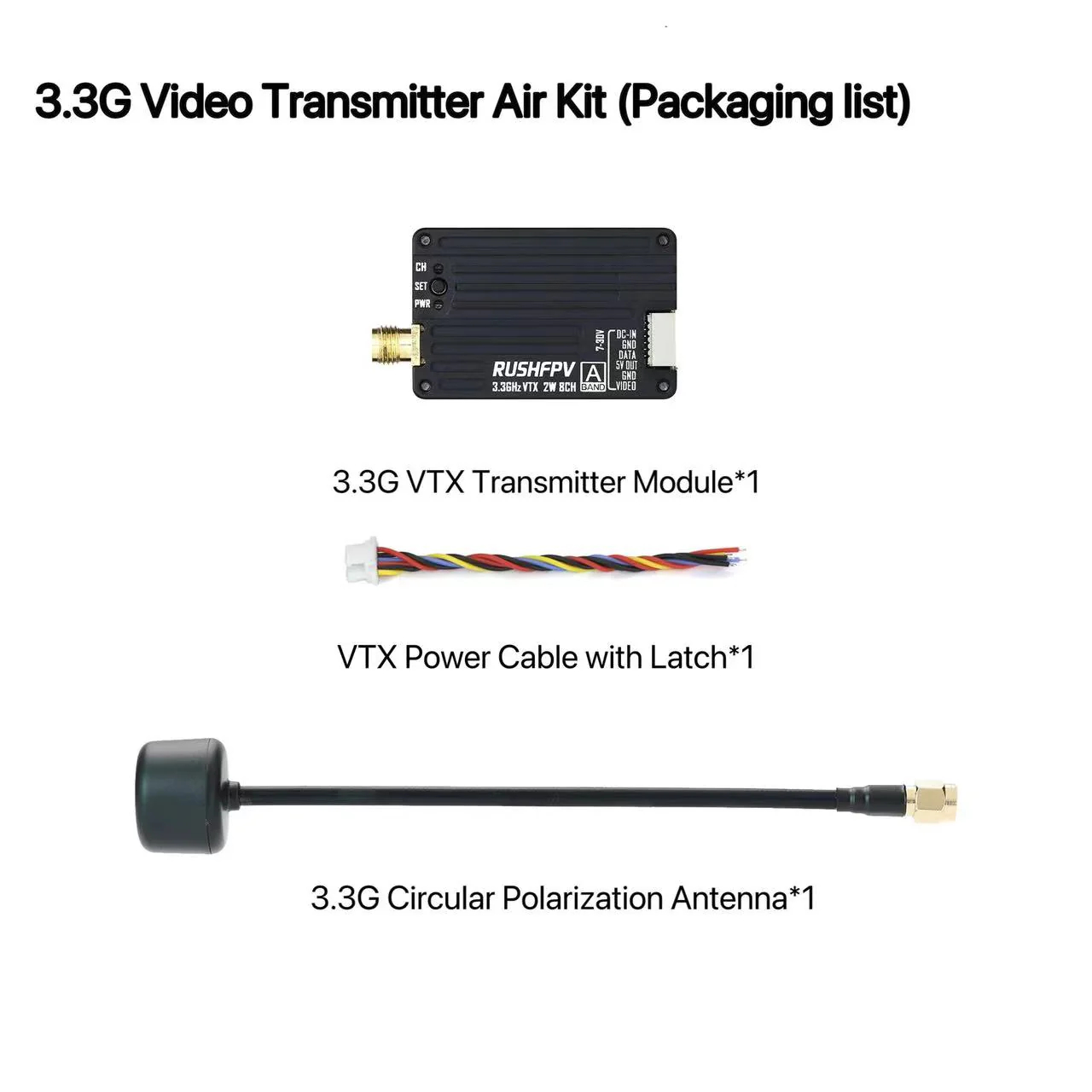 Fpv Drone Antenna - RUSHFPV 3.3G 2W VTX Nadajnik FPV