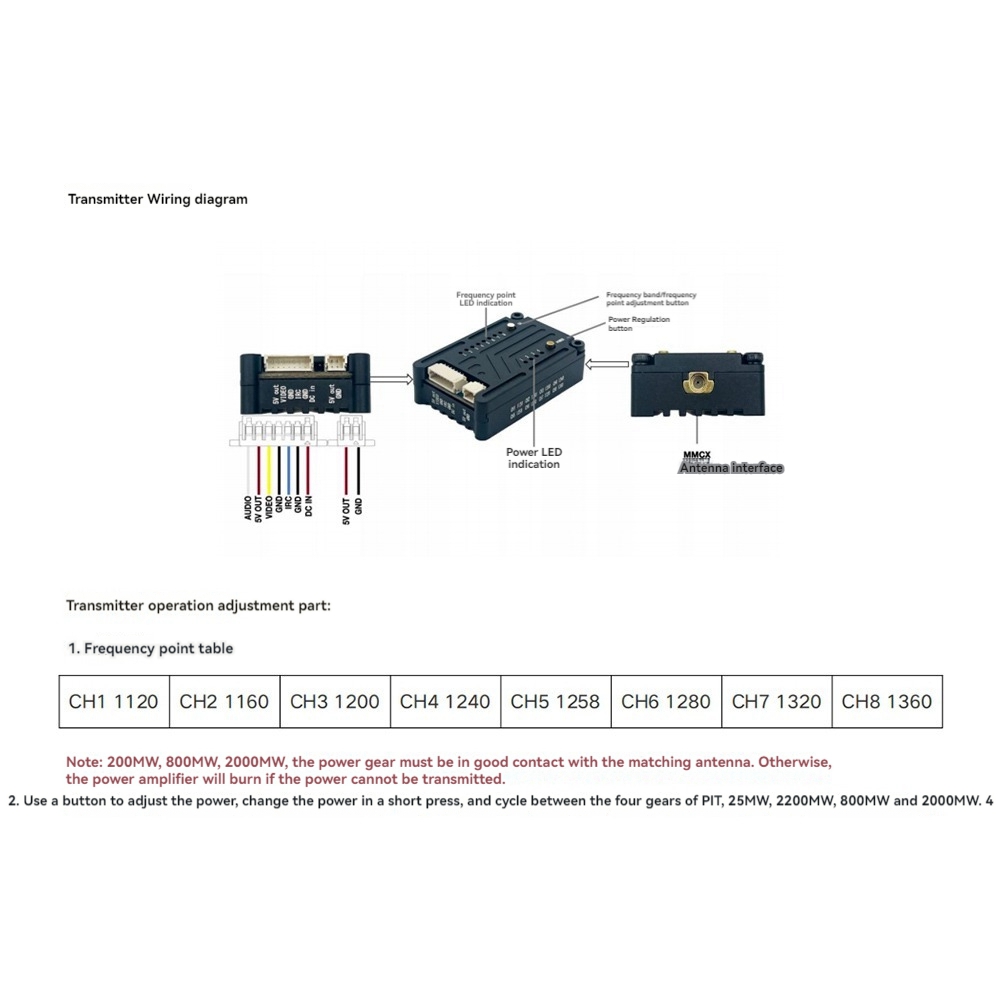 Fpv Drone Vtx - AS96-1.2G 2W VTX 8CH 2000Mw Nadajnik