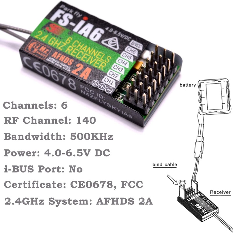 Odbiornik Flysky FS-IA6 6-kana – Fpv Drone Battery recenzja i cena
